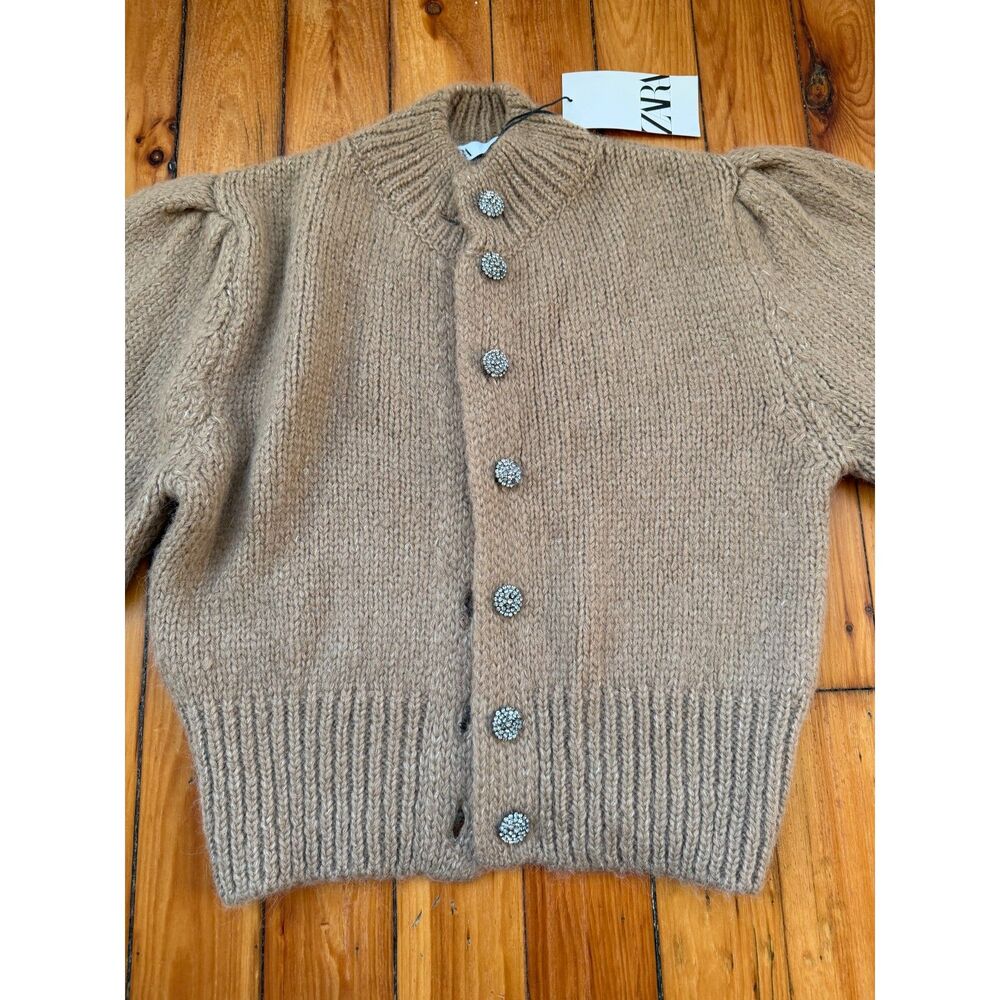 Zara shortsleeve knit cardigan sparkly buttons 5802 013 704 NWT Small